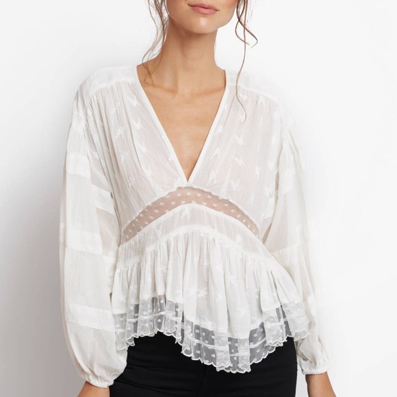 white lace long sleeve shirt